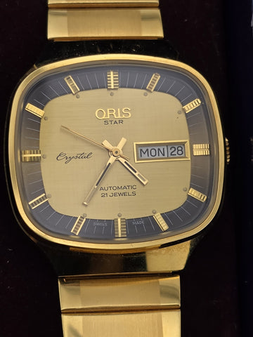 PRIVATE: VINTAGE Gold  ORIS AUTOMATIC SWISS VINTAGE STAR CRYSTAL 21J.