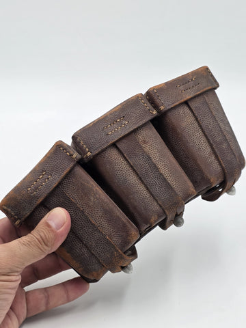 WWII German 1938 K98 Mauser Leather Ammo Pouch Karl Böcker Waldbröl Wehrmacht