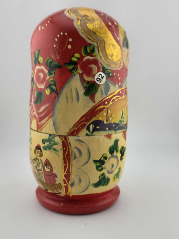 Vintage Collectible Hand Painted  Wooden Russian Matryoshka Nesting Dolls.