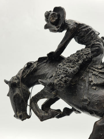 Frederic Remington The Rattlesnake Bronze Sculpture Cowboy Horse Western 12"