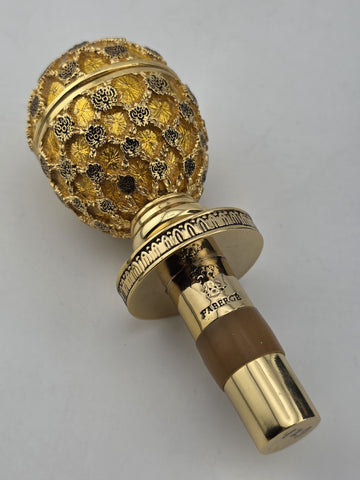 Rare Original Gorgeous Faberge Egg Gold Coronation Bottle Stop W Original Box.