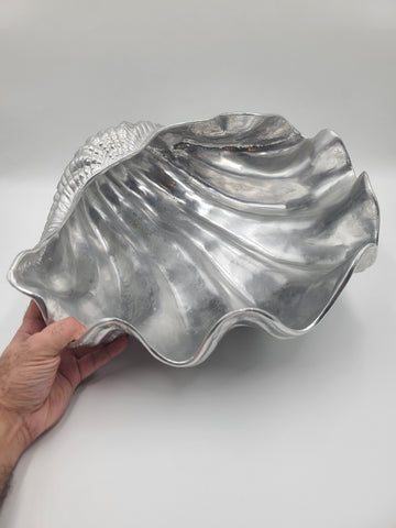 Rare Vintage Arthur Court 1988 Oversized ClamShell Centerpiece Bowl. 18 Inch.