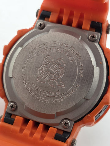 Vintage Casio G SHOCK G-9100R GULFMAN RESCUE STOCK WATCH Men in Rescue Orange