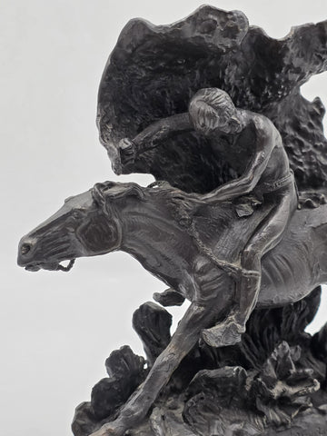 Vintage Frederic Remington Bronze Statue "The Horse Theif" Licenced Reproduction