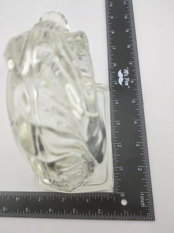 2 Vintage Clear Federal Glass Horse Head Bookends Set Art Deco Style Stallions