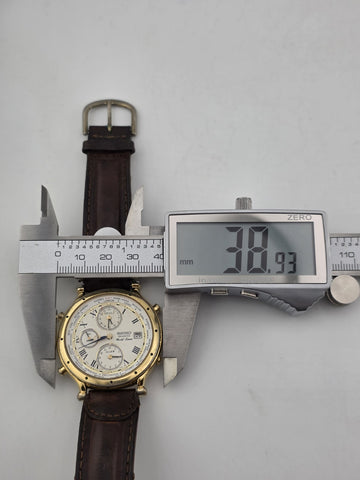 Vintage Collectible SEIKO 5T52-7A10 World Timer Age of Discovery Alarm- Working