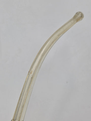 Antique Meerschaum Tobacco Pipe Long Amber Stem Silver Tone Wind Cap Monogram