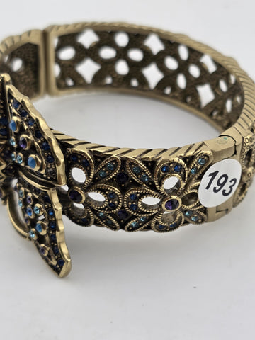 Vintage Heidi Daus Butterfly Garden Crystal Set, Cuff Bracelet, Ring & Earrings