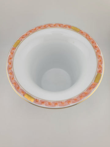 Rare Herend Hand Painted Floral Cachepot Jardiniere Ball Footed Pedestal Vase