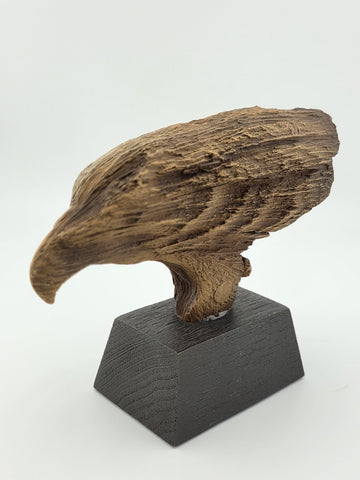 Rare Rick Cain Limited Edition "Pathways" 1001/2000 Carved Bald Eagle/Wolf