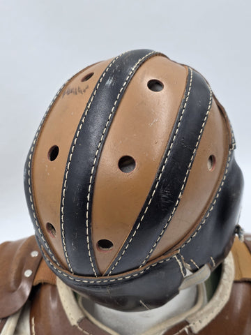 Rare Antique 1940's Goldsmith 60F Football Helmet &University 12C Shoulder Pads.