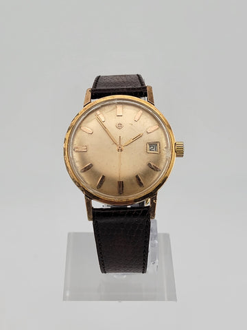 Vintage 1960's Zodiac Automatic Gold Plated Men's Wrist Watch. Runs great.