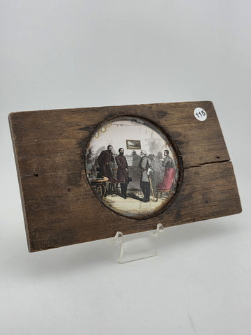 Rare Civil War Magic Lantern Slide Surrender of Robert E Lee to Ulysses S. Grant