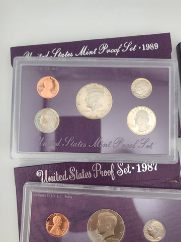 Set Of 1984 To 1989 U.S. Mint Proof Set Lot (6 Sets) Complete Original Packaging