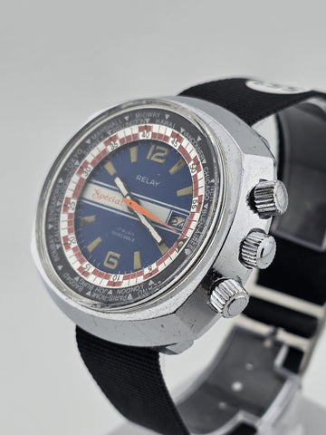RARE RELAY SPÉCIAL - VINTAGE DIVER MEN'S WATCH / HERREN TAUCHER UHR. WORKS.