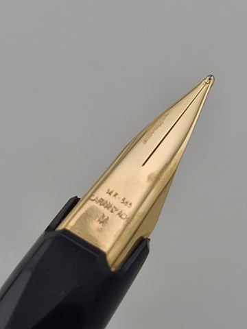 Caran d’Ache Gold Plated Fountain Pen, 14K-585 M Nib Guilloché Pattern Near Mint