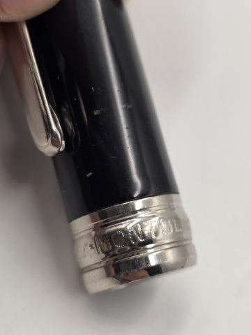 Vtg Montblanc StarWalker Doué Rollerball Pen Black Resin Platinum Metal Germany