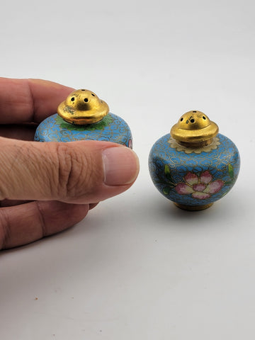 Gorgeous Assortment Of Mid Century  Cloisonne Including Eggs, Vase & Shakers