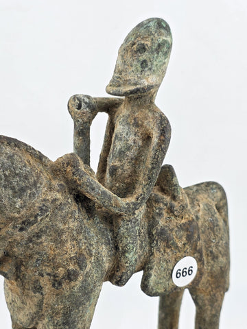 RARE ANTIQUE C 1920 EQUESTRIAN FIGURE BRONZE KOTOKO PEOPLE CHAD CENTRAL AFRICA