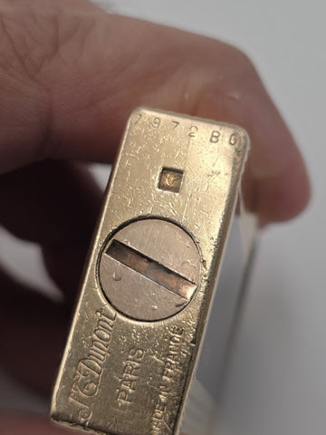 Rare Vintage ST Dupont Paris Gold Plate Black Lacquer Lighter & Cigar Cutter