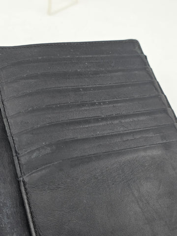 Vintage Montblanc Black Leather Bifold Wallet 14 Cc Slots. Made in Italy Snowcap