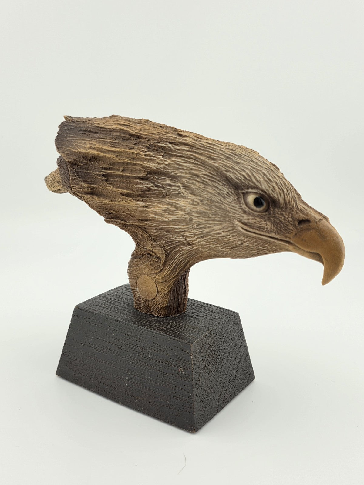 Rare Rick Cain Limited Edition "Pathways" 1001/2000 Carved Bald Eagle/Wolf