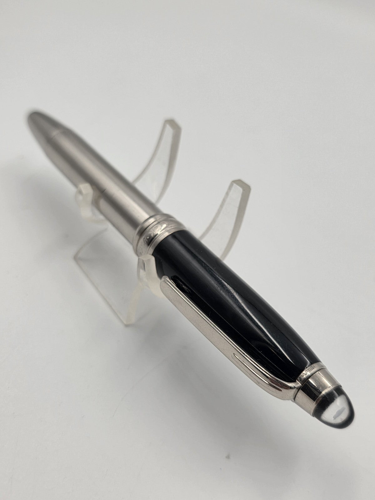 Vtg Montblanc StarWalker Doué Rollerball Pen Black Resin Platinum Metal Germany
