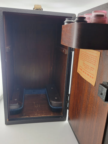 Large Vintage/Antique Spencer Buffalo USA Microscope W/Case & Multiple Parts