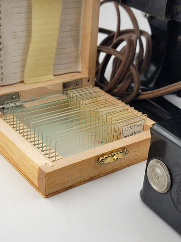 Large Vintage/Antique Spencer Buffalo USA Microscope W/Case & Multiple Parts