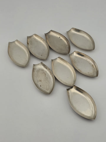 Set of 8  1940's Webster Sterling Silver Spoon Rests Leaf Form 100.9g USA