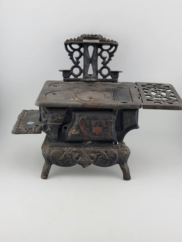 Antique Collectible Crescent Miniature Toy Cast Iron Stove Salesman Sample.