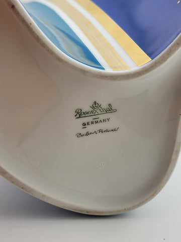 Vintage Large Barbara Brenner Porcelain Vase  Blue Spirit for Rosenthal. 10 Inch