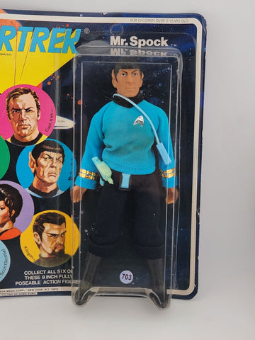 MEGO STAR TREK MR. SPOCK 6 IMAGE FRONT BLUE NAME RARE MOC #51200/2 UNOPENED 1974