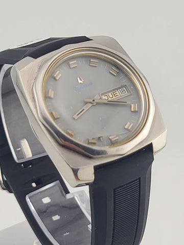 VINTAGE BULOVA 23 JEWELS AUTOMATIC PATINA GRAY DIAL 351503 SWISS MEN'S WORKING.