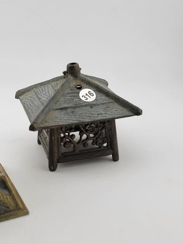 Lot Of 2 Antique Asian Themed Incense Burners. Chinese And Japanese Temples.