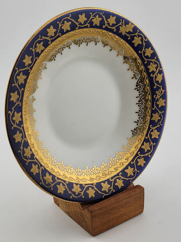 A J Co Czech Cobalt, Blue & Gold Demitasse  Hand Painted. Gold Plated. VG Cond.