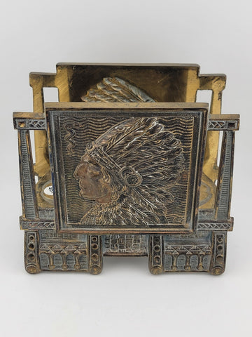 Rare Antique Judd Mfg Co Indian Chief Cast Iron Letter /Napkin Holder #6701