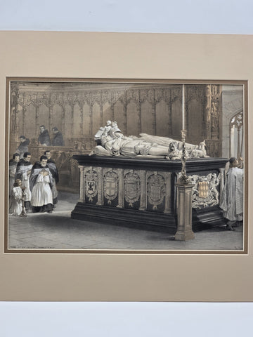 Tomb Of De Lalaing 19th C British Lithograph Day & Son Queen’s Printer 20x16