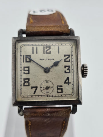 Antique 1930 Waltham 24 Jewel Sterling Silver Fahys Art Deco Wristwatch. Read.