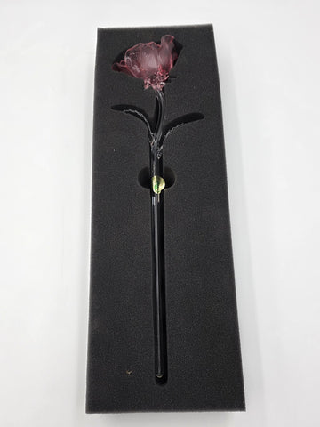 NEW Waterford Lismore Crystal FLEUROLOGY 14.5" Pink Rose - Sculptured Flower.