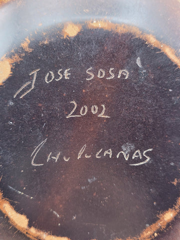 Rare Vintage Jose Sosa 2002 Chulucanas Peruvian Clay Pottery Bowl 10" Signed