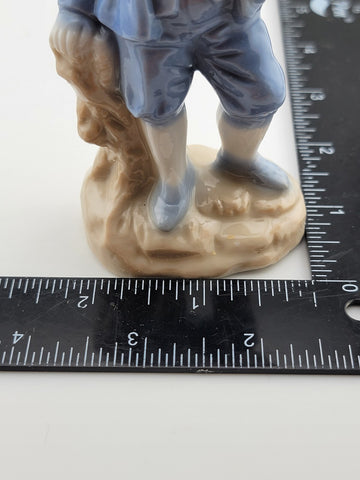 Antique Jens M. Jensen porcelain figure / Aalborg / boy with basket / Denmark #I