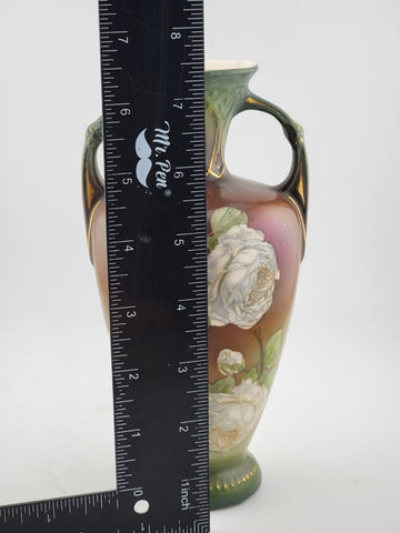 Antique ROBERT HANKE RH AUSTRIA Royal Wettina Floral PORCELAIN PORTRAIT VASE.
