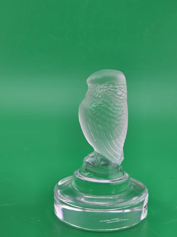 Vintage Signed Lalique Frosted Crystal Hawk Bird Of Prey Made In France