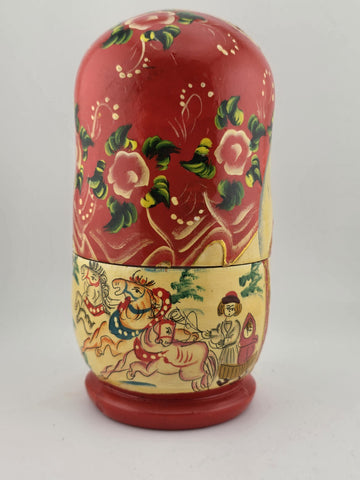 Vintage Collectible Hand Painted  Wooden Russian Matryoshka Nesting Dolls.