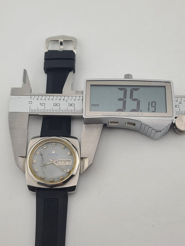 VINTAGE BULOVA 23 JEWELS AUTOMATIC PATINA GRAY DIAL 351503 SWISS MEN'S WORKING.