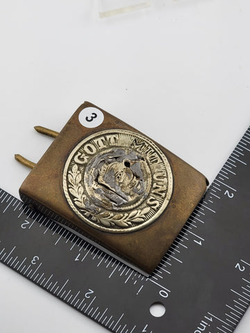 Rare Collectible WWI Original ermany Military Got Mit Uns Brass Belt Buckle