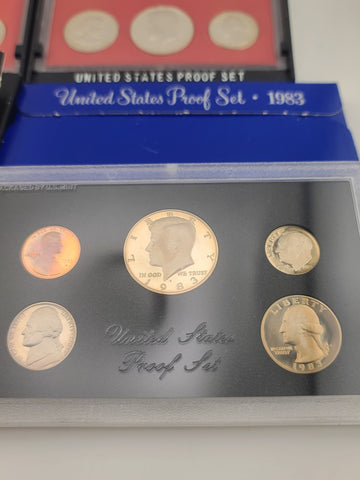 Lot of 4 United States Proof Sets 1980 1981 1982 1983 Original Package Complete