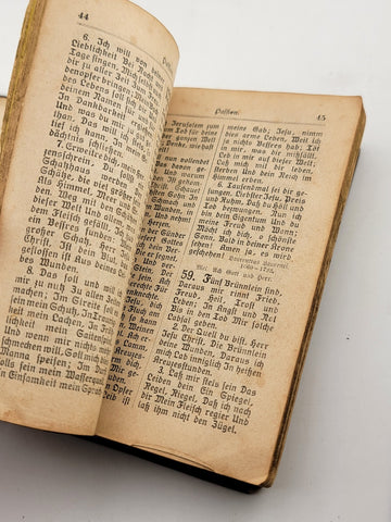 Rare Antique 1887 German Small Bible With Gold Gilded Papper Ends 6" X 4”.