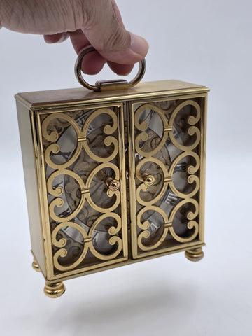 Ultra Rare Arthur Imhof Swiss 8 Day 15 J Gilt Brass Clock Pierced Doors. Works